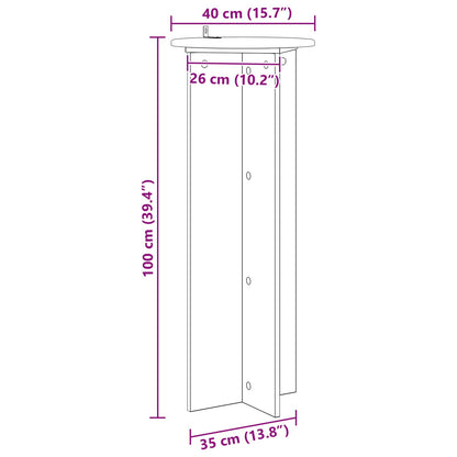 Plant Stand 2 pcs Smoked Oak Ø40 x 100 cm Engineered Wood