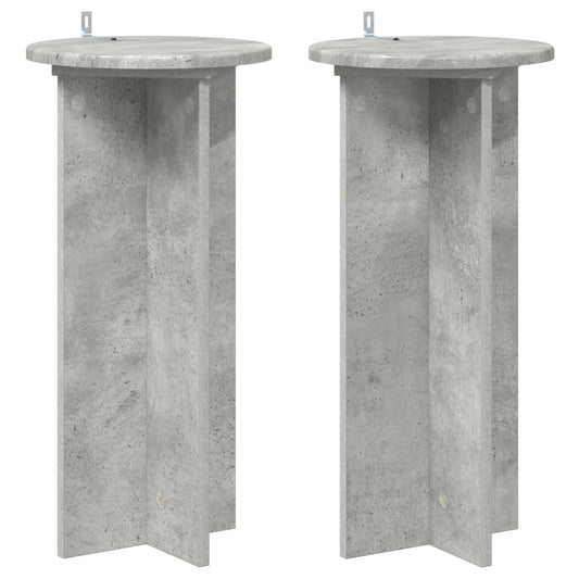 Plant Stand 2 pcs Concrete Grey 29.5 x 29.5 x 60 cm