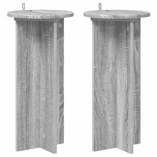 Plant Stand 2 pcs Grey Sonoma 29.5 x 29.5 x 60 cm