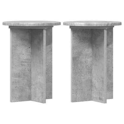 Plant Stand 2 pcs Concrete Grey Ø29.5 x 40 cm Engineered Wood