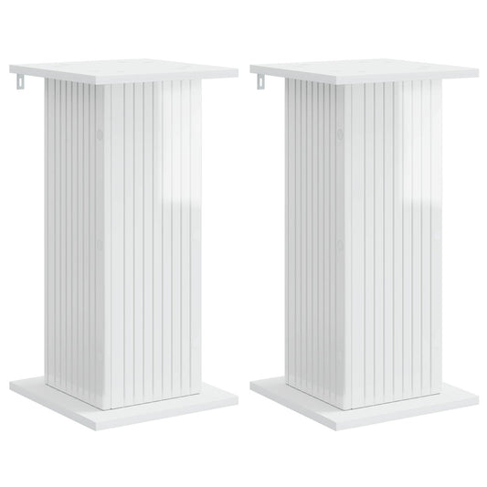 Plant Stand 2 pcs High Gloss White 30.5 x 30 x 60.5 cm