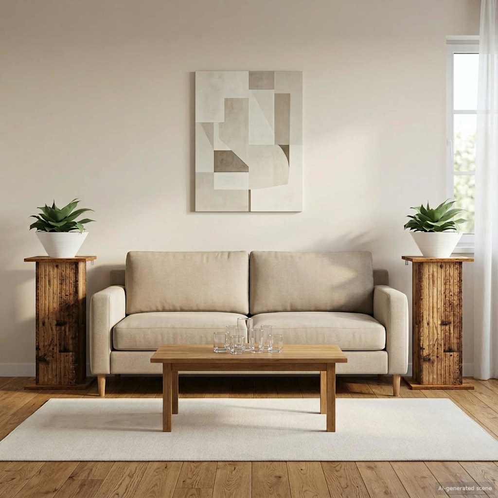 Plant Stand 2 pcs Old Wood 30.5 x 30 x 60.5 cm Engineered Wood