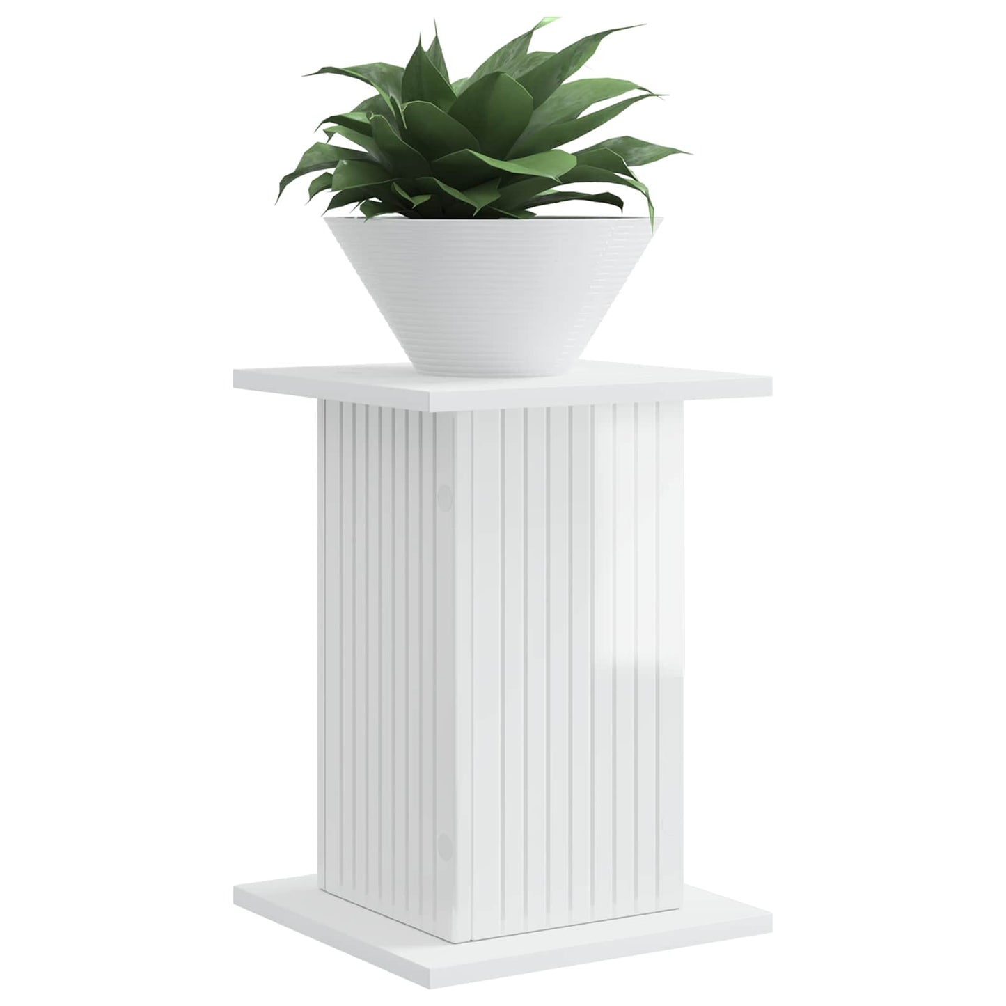 Plant Stand High Gloss White 30.5 x 30 x 43 cm Engineered Wood