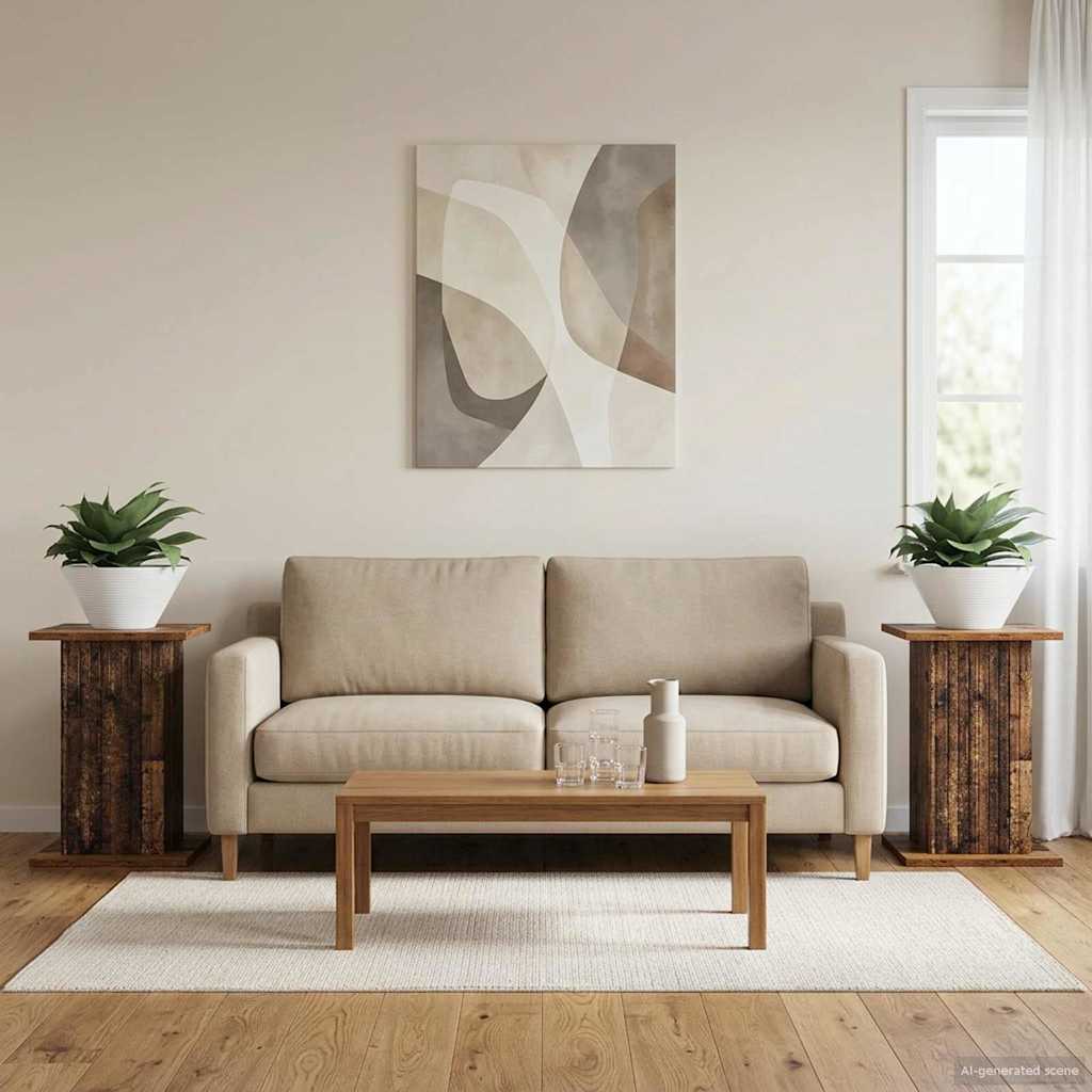 Plant Stand 2 pcs Old Wood 30.5 x 30 x 43 cm Engineered Wood