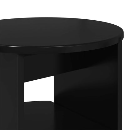 Side Cabinet 2 pcs Black Ø40 x 50 cm Engineered Wood