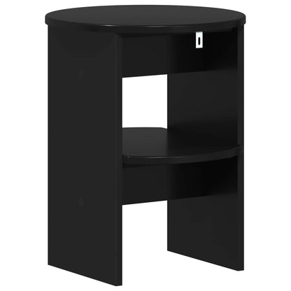 Side Cabinet 2 pcs Black Ø40 x 50 cm Engineered Wood