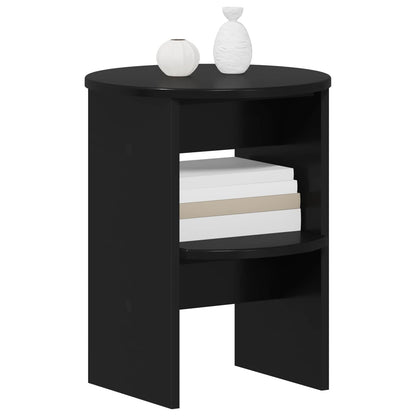Side Cabinet 2 pcs Black Ø40 x 50 cm Engineered Wood