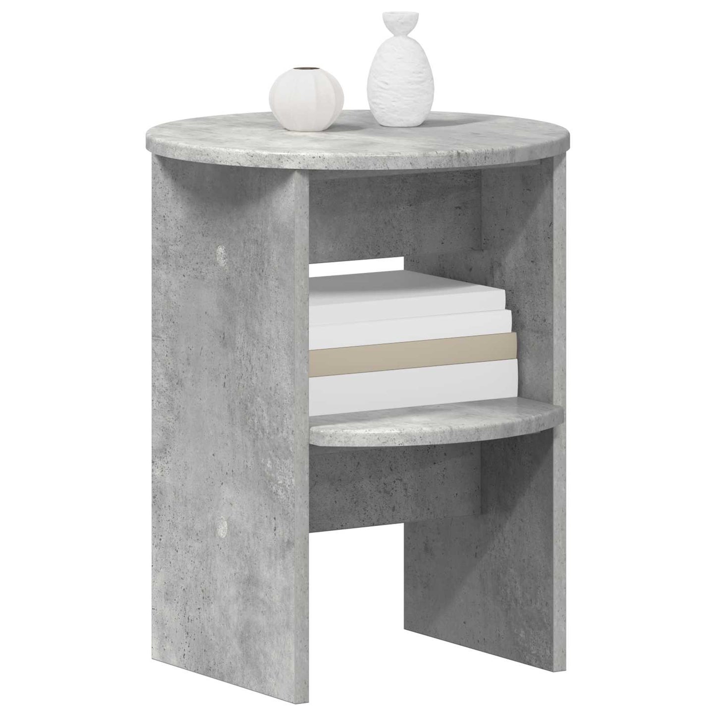 Side Cabinet Concrete Grey Ø40 x 50 cm Engineered Wood
