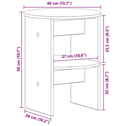 Side Cabinet Concrete Grey Ø40 x 50 cm Engineered Wood