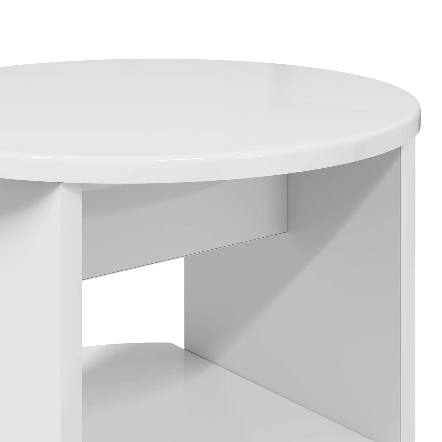 Side Cabinet 2 pcs High Gloss White Ø40 x 50 cm Engineered Wood
