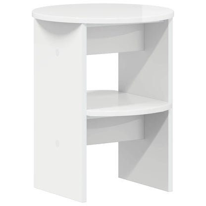 Side Cabinet 2 pcs High Gloss White Ø40 x 50 cm Engineered Wood