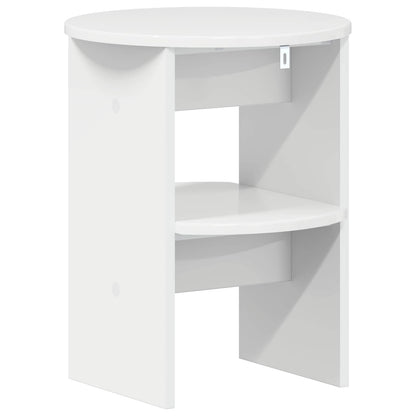 Side Cabinet 2 pcs High Gloss White Ø40 x 50 cm Engineered Wood