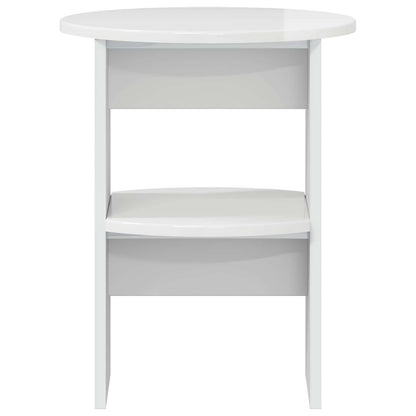 Side Cabinet 2 pcs High Gloss White Ø40 x 50 cm Engineered Wood