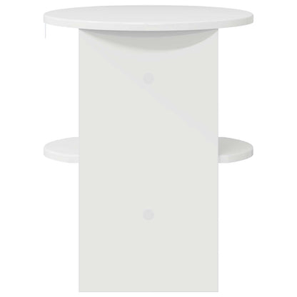 Side Cabinet 2 pcs High Gloss White Ø40 x 50 cm Engineered Wood