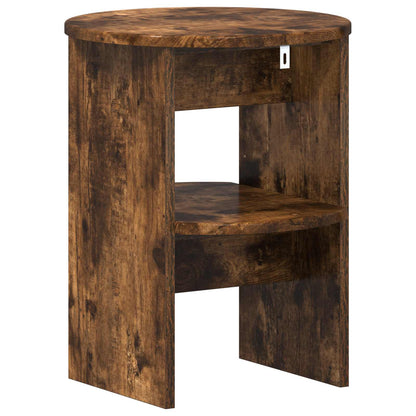 Side Cabinet Smoked Oak Ø40 x 50 cm Engineered Wood