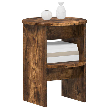 Side Cabinet 2 pcs Smoked Oak Ø40 x 50 cm Engineered Wood