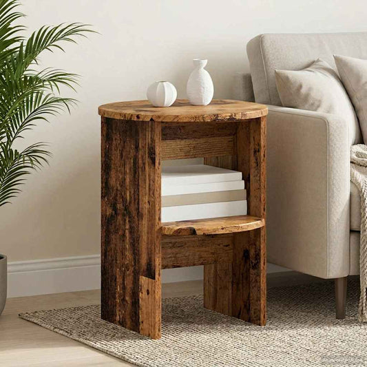 Side Cabinet 2 pcs Old Wood Ø40 x 50 cm Engineered Wood