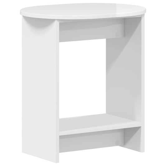 Side Table High Gloss White 50 x 39,5 x 55 cm Engineered Wood