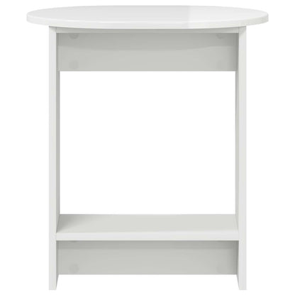 Side Table High Gloss White 50 x 39,5 x 55 cm Engineered Wood