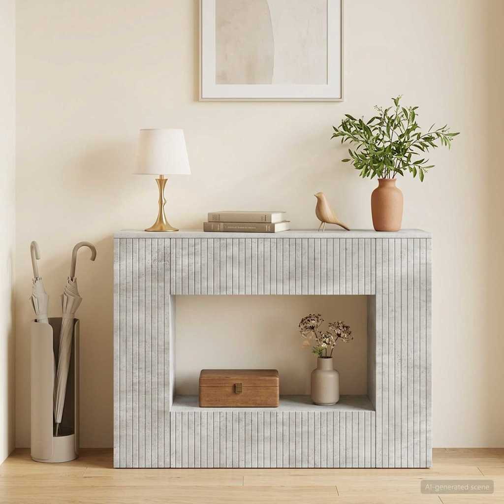 Console Table Concrete Grey 101 x 29 x 74 cm Engineered Wood