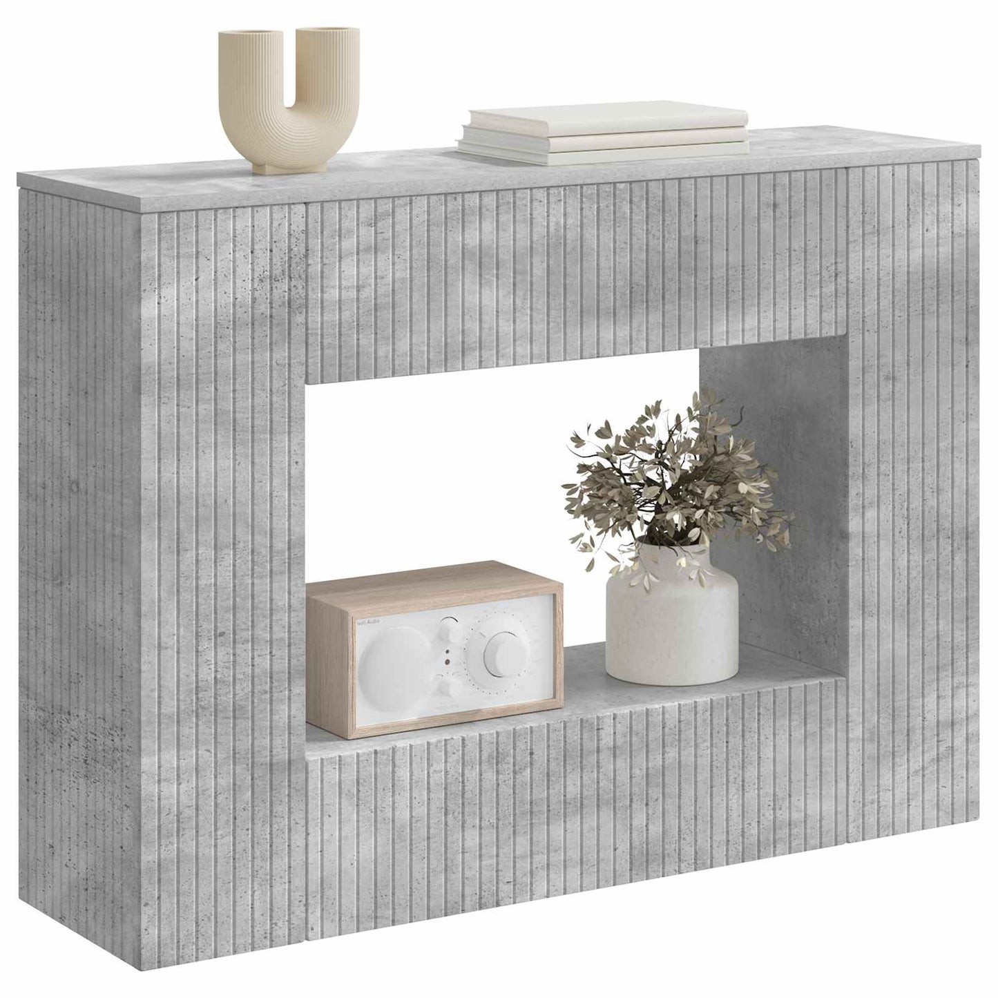Console Table Concrete Grey 101 x 29 x 74 cm Engineered Wood