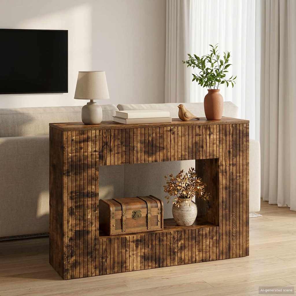 Console Table Smoked Oak 101 x 29 x 74 cm Engineered Wood