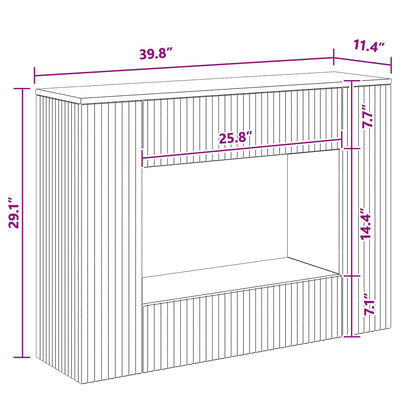 Console Table Smoked Oak 101 x 29 x 74 cm Engineered Wood