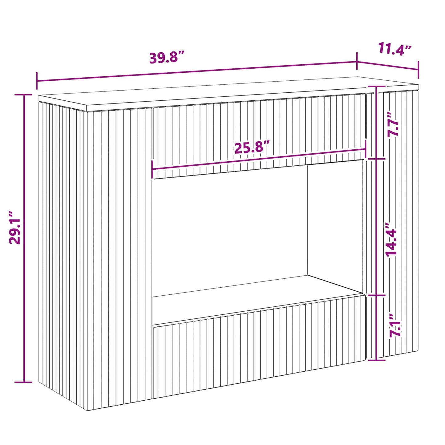 Console Table Striped Old Wood 101 x 29 x 74 cm Engineered Wood