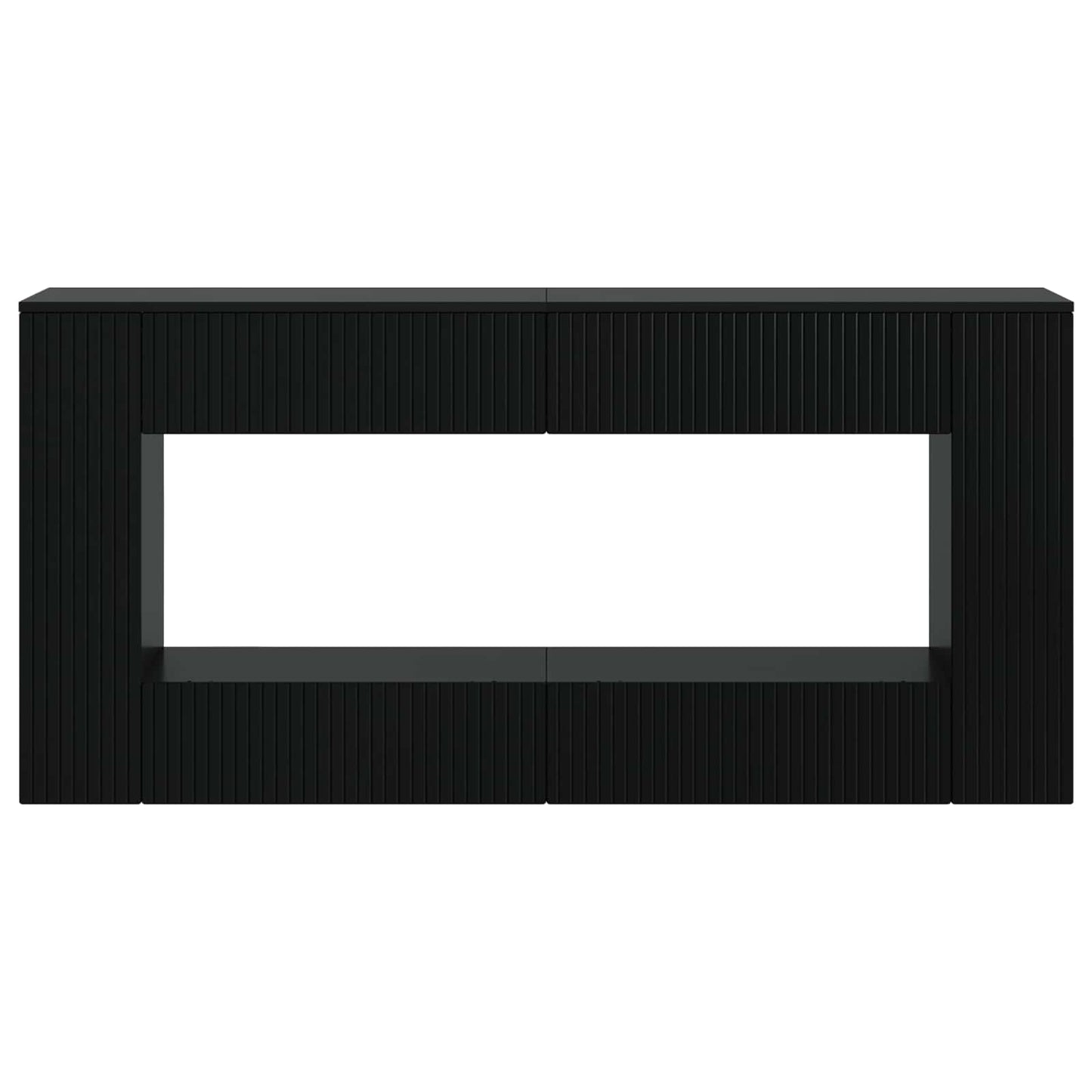 Console Table Striped Black 155 x 29 x 74 cm Engineered Wood