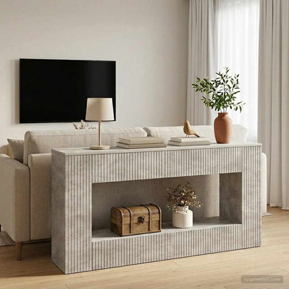 Console Table Concrete Grey 155 x 29 x 74 cm Engineered Wood