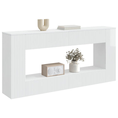 Console Table High Gloss White 155 x 29 x 74 cm Engineered Wood