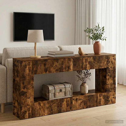 Console Table Smoked Oak 155 x 29 x 74 cm Engineered Wood