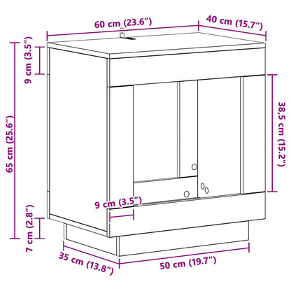 Side Table Old Wood 60 x 40 x 65 cm Engineered Wood