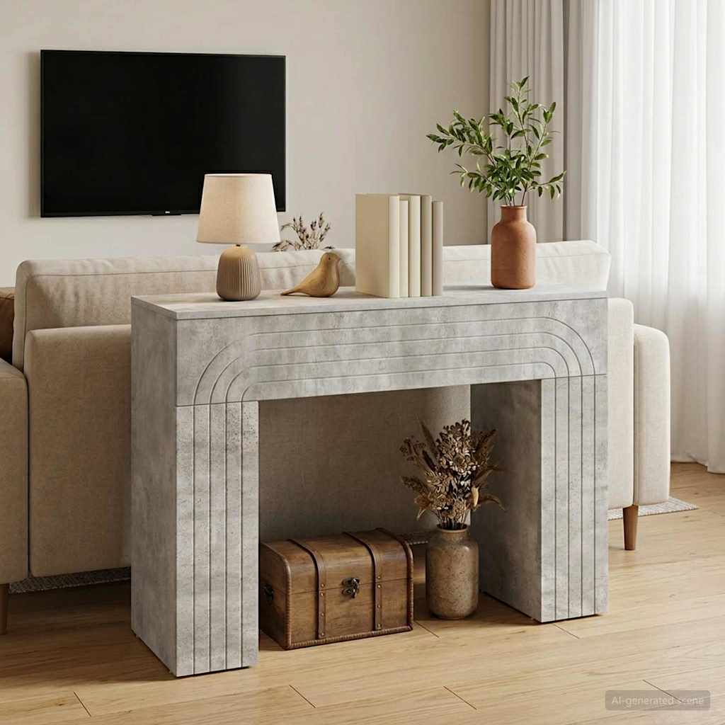 Coffee Table Concrete Grey 102 x 35 x 75 cm Engineered Wood