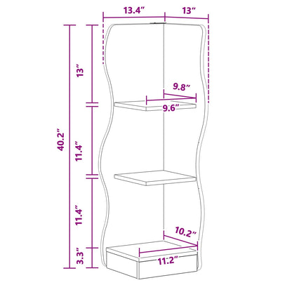 Corner Shelf Concrete Grey 34 x 33 x 102 cm Engineered Wood