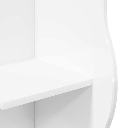 Corner Shelf High Gloss White 34 x 33 x 102 cm Engineered Wood