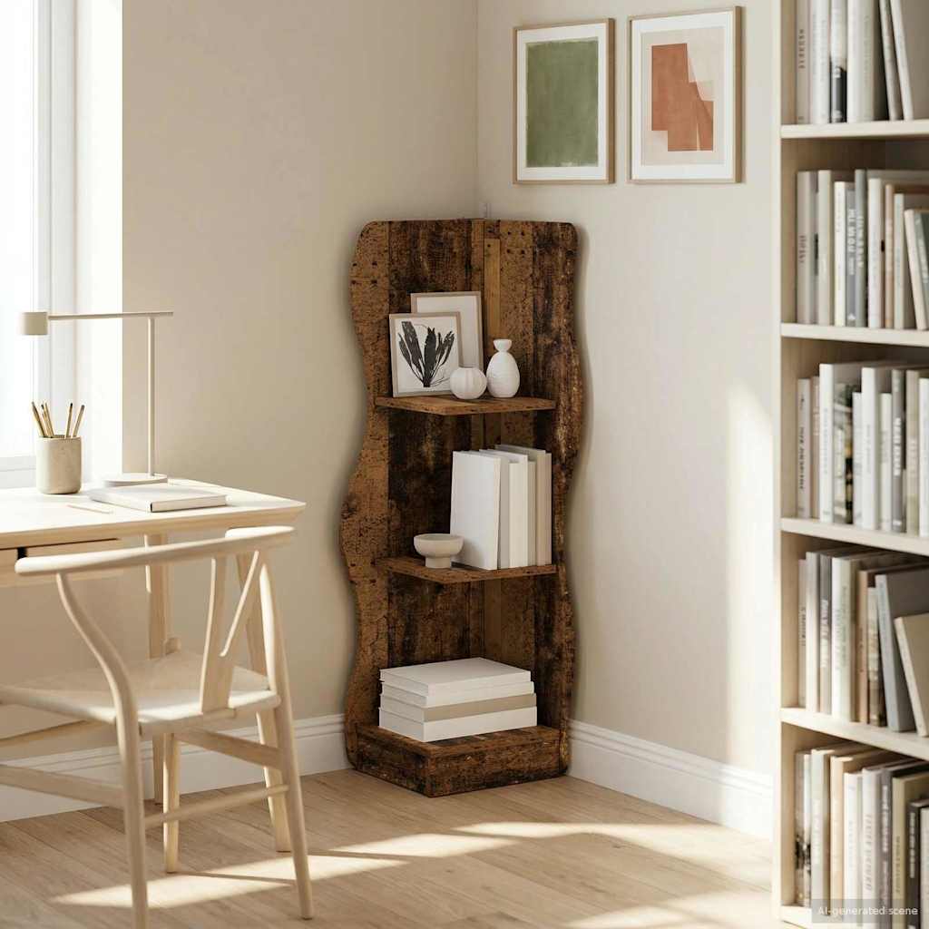 Corner Shelf Old Wood 34 x 33 x 102 cm Engineered Wood