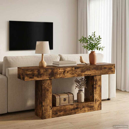 Smoked Oak 160 x 30 x 74 cm