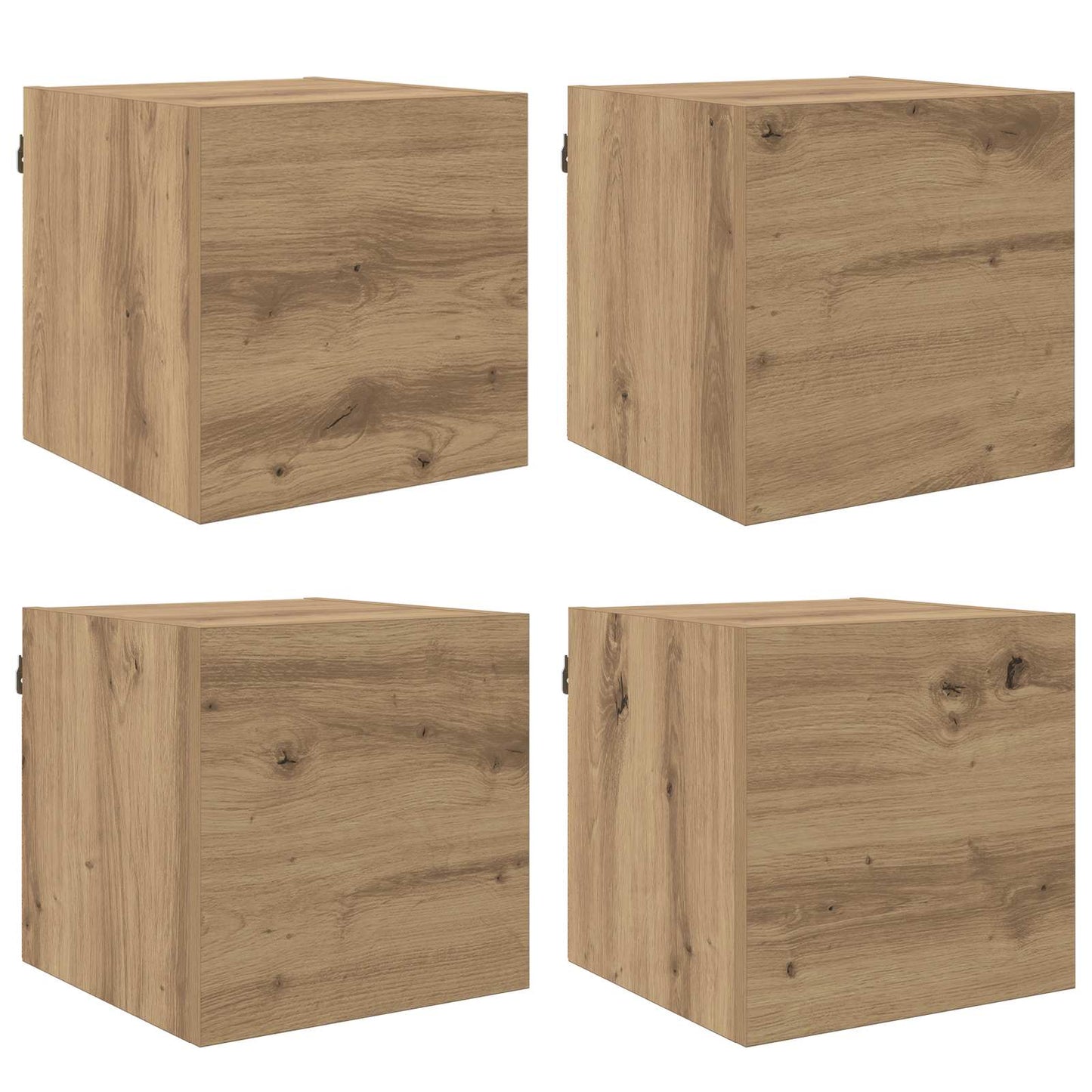 Wall Mounted TV Cabinet Artisan Oak Engineered Wood