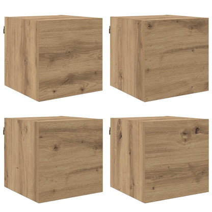 Wall Mounted TV Cabinet Artisan Oak Engineered Wood