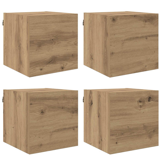 Wall Mounted TV Cabinet Artisan Oak Engineered Wood