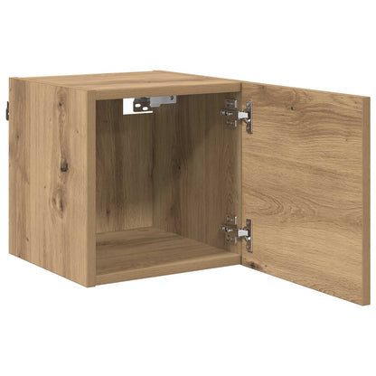 Wall Mounted TV Cabinet Artisan Oak Engineered Wood