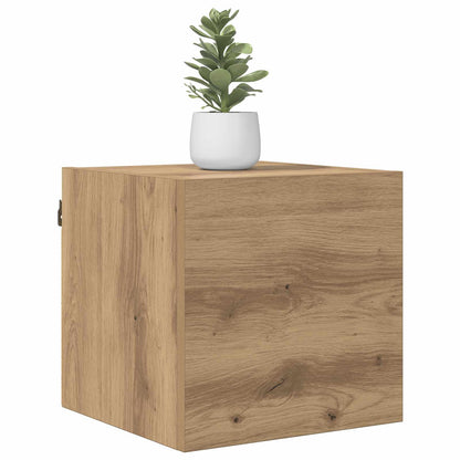 Wall Mounted TV Cabinet Artisan Oak Engineered Wood