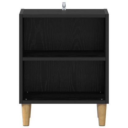 Bed Cabinet Black Oak 40 x 30 x 50 cm Engineered Wood