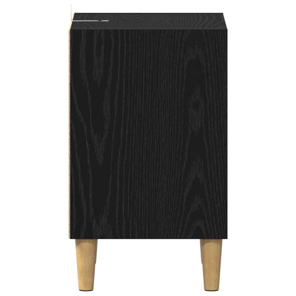 Bed Cabinet Black Oak 40 x 30 x 50 cm Engineered Wood