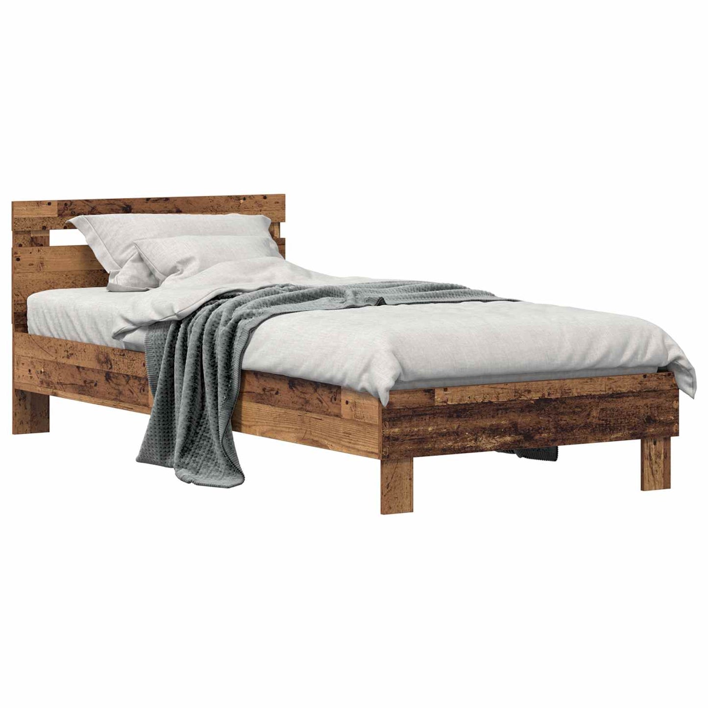Bed Frame Old Wood 98.5 x 200 cm Engineered Wood