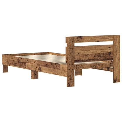 Bed Frame Old Wood 98.5 x 200 cm Engineered Wood