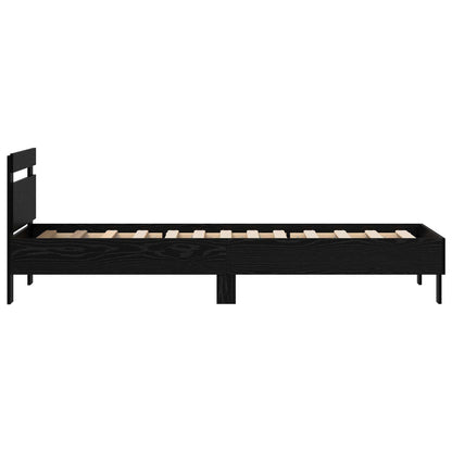 Bed Frame Black Oak 98.5 x 200 cm Engineered Wood
