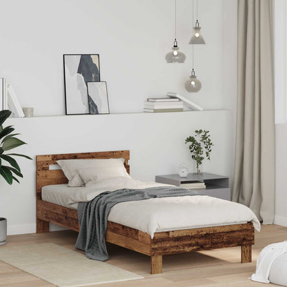 Bed Frame Old Wood 75 x 190 cm Engineered Wood
