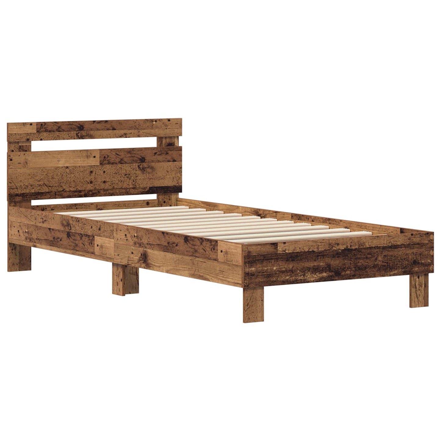 Bed Frame Old Wood 75 x 190 cm Engineered Wood